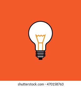 Light Bulb Shape as Inspiration Concept. Vector Illustration Flat Style.