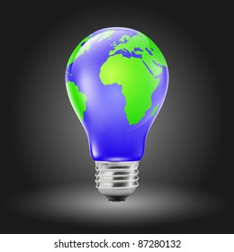 Light bulb shaped planet earth (EPS10)