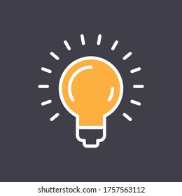 Light bulb shine icon. Idea lamp symbol.