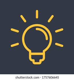 Light bulb shine icon. Idea lamp symbol.
