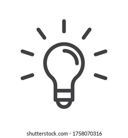 Light bulb shine icon. Idea lamp symbol.