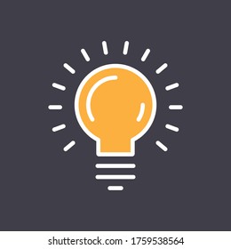 Light bulb shine icon. Idea lamp symbol.