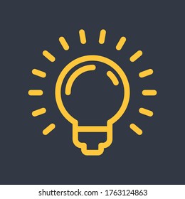 Light bulb shine icon. Idea lamp symbol.