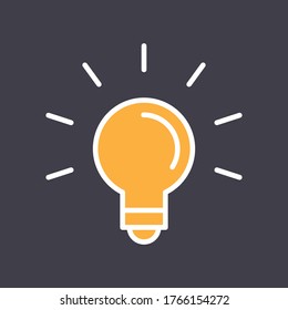 Light bulb shine icon. Idea lamp symbol.