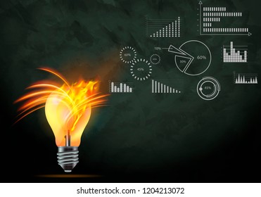  Light bulb Shine the power Lighting  - Drawing Sketches Plan graph and data -  modern Idea and Concept Vector illustration Business.