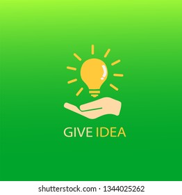 The light bulb is shining. Energy symbols and ideas for company logos and promotion of your business