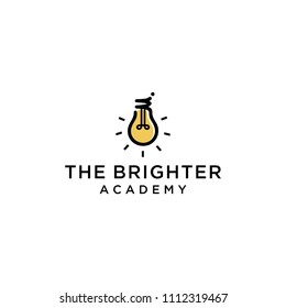 Light bulb shining symbolizes intelligence Academy