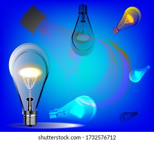 Light bulb shiny bright energy idea background