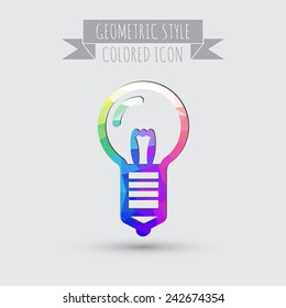 Light bulb sign. Character ideas. incandescent lamp. Icon of electric light