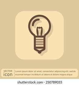 light bulb sign. character ideas. incandescent lamp . icon of electric light