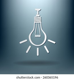 light bulb sign. character ideas. incandescent lamp. icon of electric light