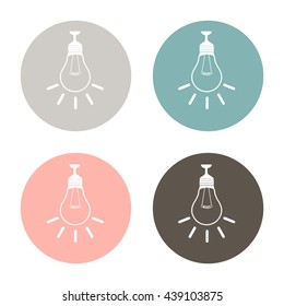 light bulb sign. character ideas. incandescent lamp . icon of electric light