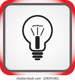 Light bulb sign icon, vector illustration. Flat design style 