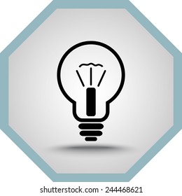 Light bulb sign icon, vector illustration. Flat design style 