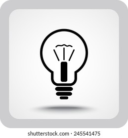 Light bulb sign icon, vector illustration. Flat design style 