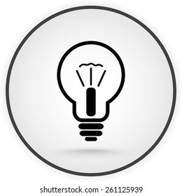 Light bulb sign icon, vector illustration. Flat design style 