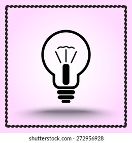 Light bulb sign icon, vector illustration. Flat design style 
