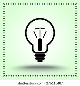 Light bulb sign icon, vector illustration. Flat design style 