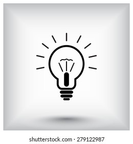 Light bulb sign icon, vector illustration. Flat design style 