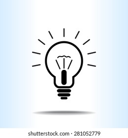 Light bulb sign icon, vector illustration. Flat design style 