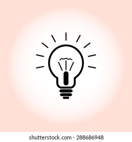 Light bulb sign icon, vector illustration. Flat design style 