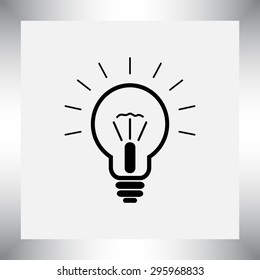 Light bulb sign icon, vector illustration. Flat design style 