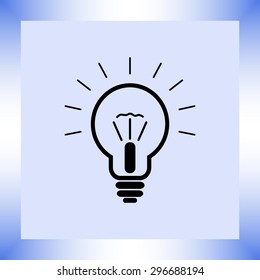 Light bulb sign icon, vector illustration. Flat design style 