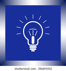 Light bulb sign icon, vector illustration. Flat design style 