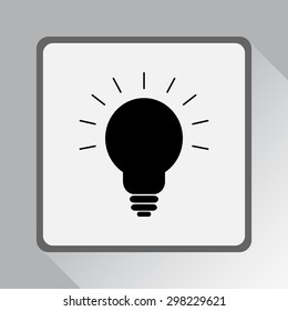 Light bulb sign icon, vector illustration. Flat design style 