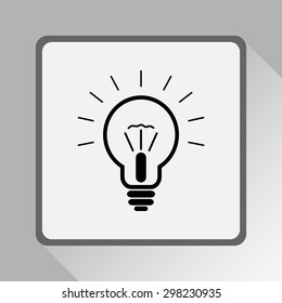 Light bulb sign icon, vector illustration. Flat design style 