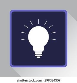 Light bulb sign icon, vector illustration. Flat design style 