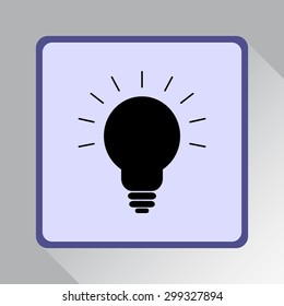 Light bulb sign icon, vector illustration. Flat design style 