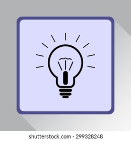 Light bulb sign icon, vector illustration. Flat design style 