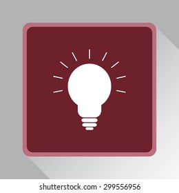 Light bulb sign icon, vector illustration. Flat design style 