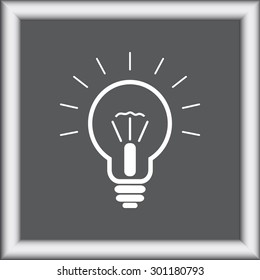 Light bulb sign icon, vector illustration. Flat design style 