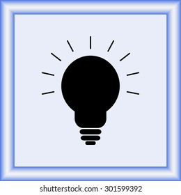 Light bulb sign icon, vector illustration. Flat design style 