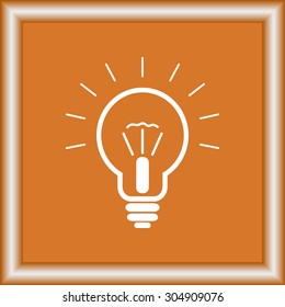 Light bulb sign icon, vector illustration. Flat design style 