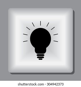 Light bulb sign icon, vector illustration. Flat design style 