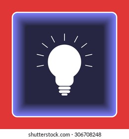 Light bulb sign icon, vector illustration. Flat design style 