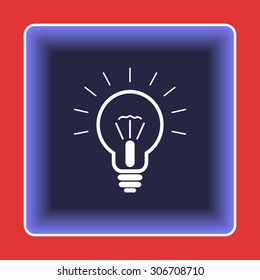 Light bulb sign icon, vector illustration. Flat design style 