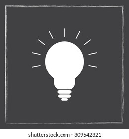 Light bulb sign icon, vector illustration. Flat design style 