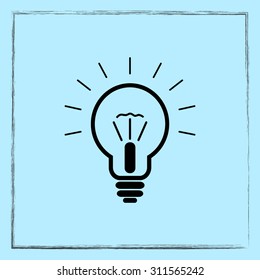 Light bulb sign icon, vector illustration. Flat design style 
