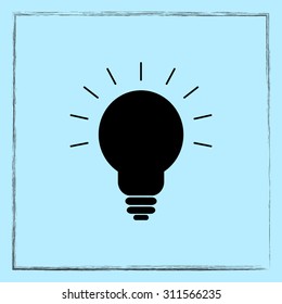 Light bulb sign icon, vector illustration. Flat design style 
