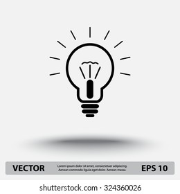 Light bulb sign icon, vector illustration. Flat design style 