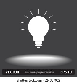 Light bulb sign icon, vector illustration. Flat design style 