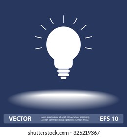 Light bulb sign icon, vector illustration. Flat design style 