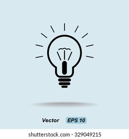 Light bulb sign icon, vector illustration. Flat design style 