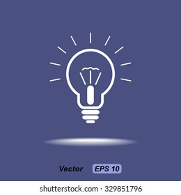 Light bulb sign icon, vector illustration. Flat design style 