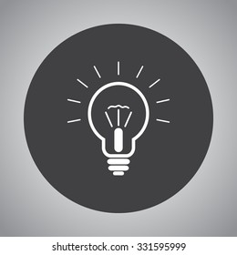 Light bulb sign icon, vector illustration. Flat design style 