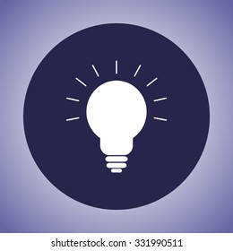 Light bulb sign icon, vector illustration. Flat design style 